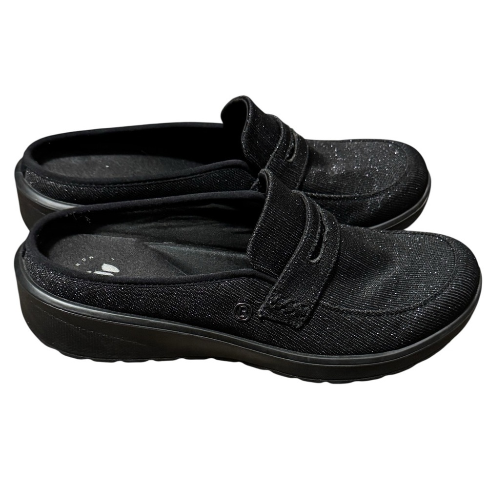 Bzees Mules Clogs Womens Black Glitter Slip On Shoes Size 9 Slides - Picture 4 of 7